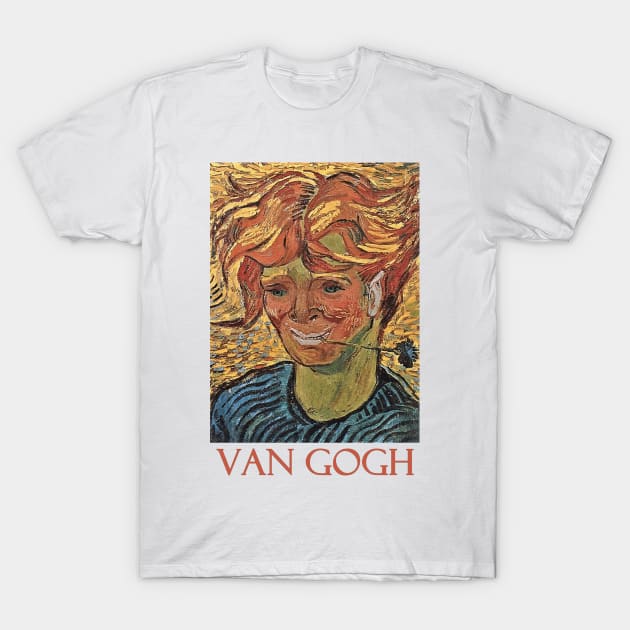 Young Man with Cornflower by Vincent van Gogh T-Shirt by Naves